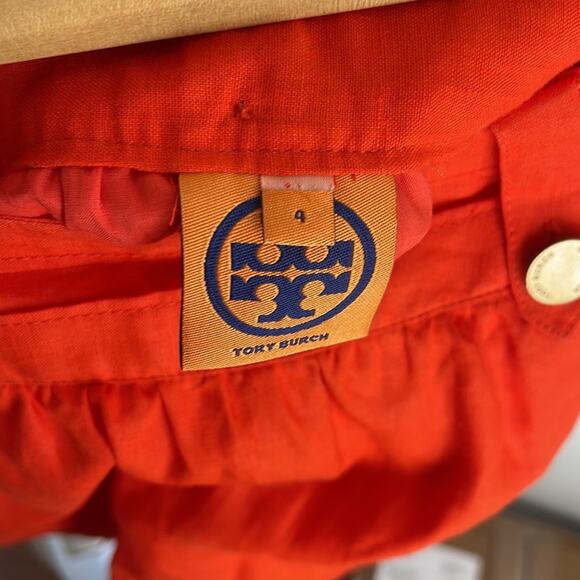 Tory Burch 100% linen hi rise A-line skirt sz 4 - Picture 4 of 6